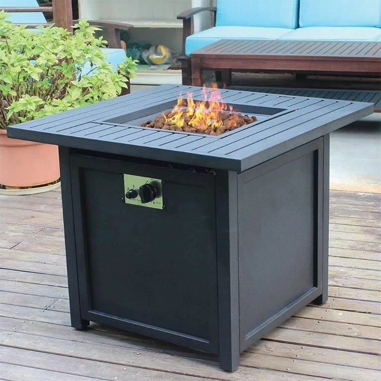 Woodlodge Penryn Black Gas Fire Pit Table - Image 2