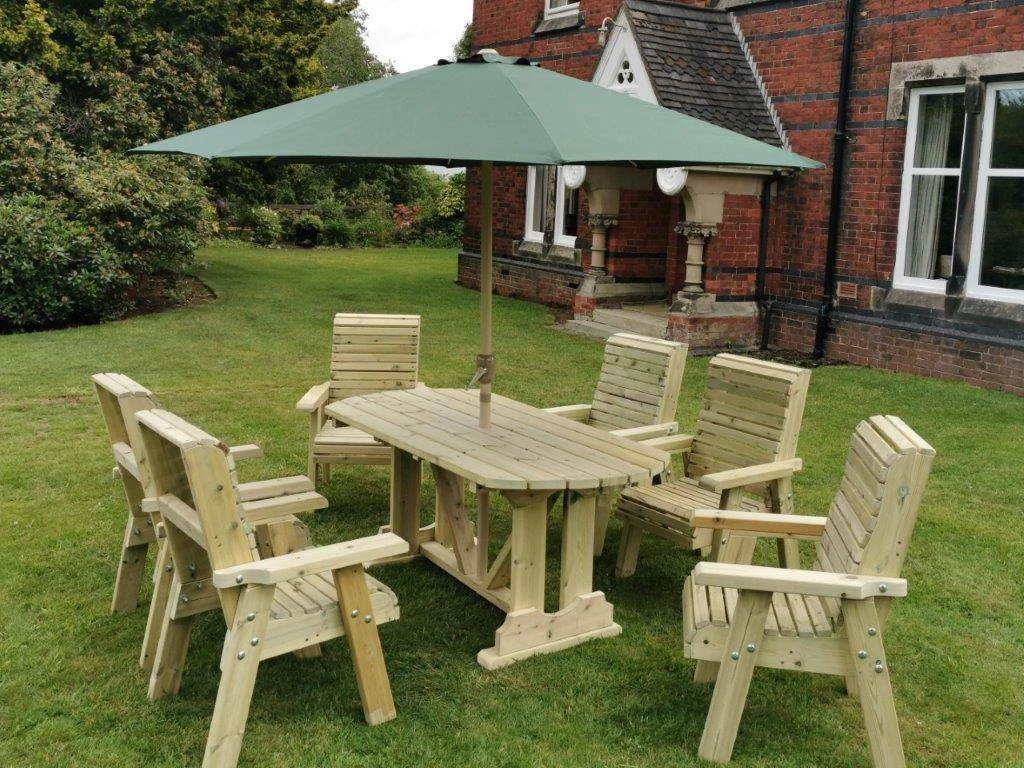 Churnet Valley Ergo 6 Seat Table Set - 6 X Chairs - Image 4